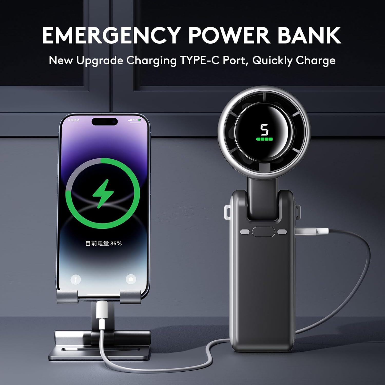 KAVIUR Air emergency power output charging a smartphone