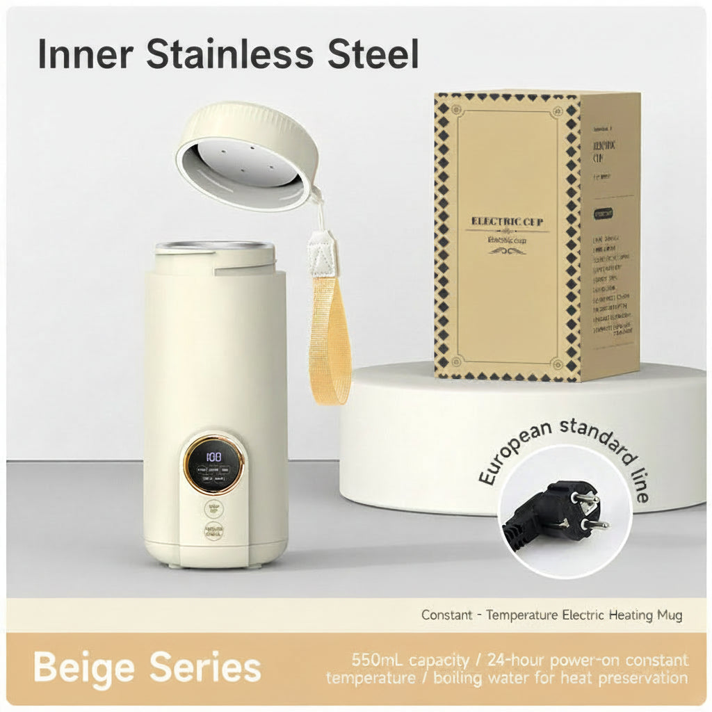 KAVIUR Travel Electric Kettle with 304 stainless-steel liner and EU plug