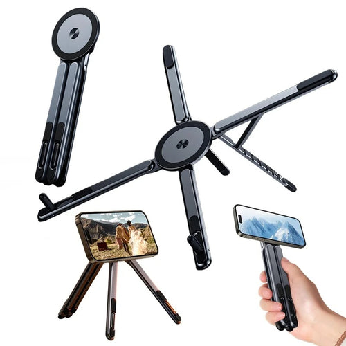 KAVIUR FlexStand shown folded and in phone and tablet viewing positions